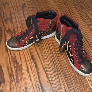 Sam Edelman Britt Leopard Brahma Hi-Top Sneakers